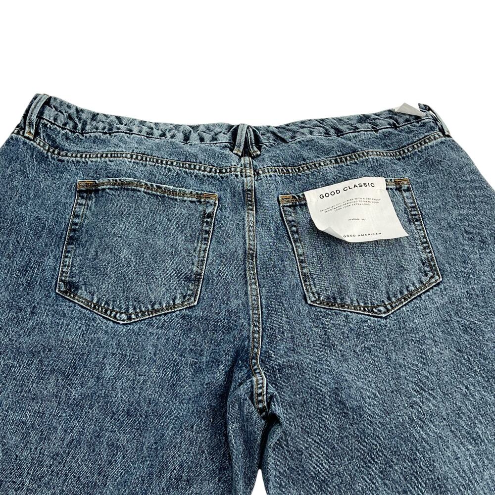Good American Plus 20 Classic Slim Straight Distressed Denim Blue High Rise NWT - Picture 7 of 13